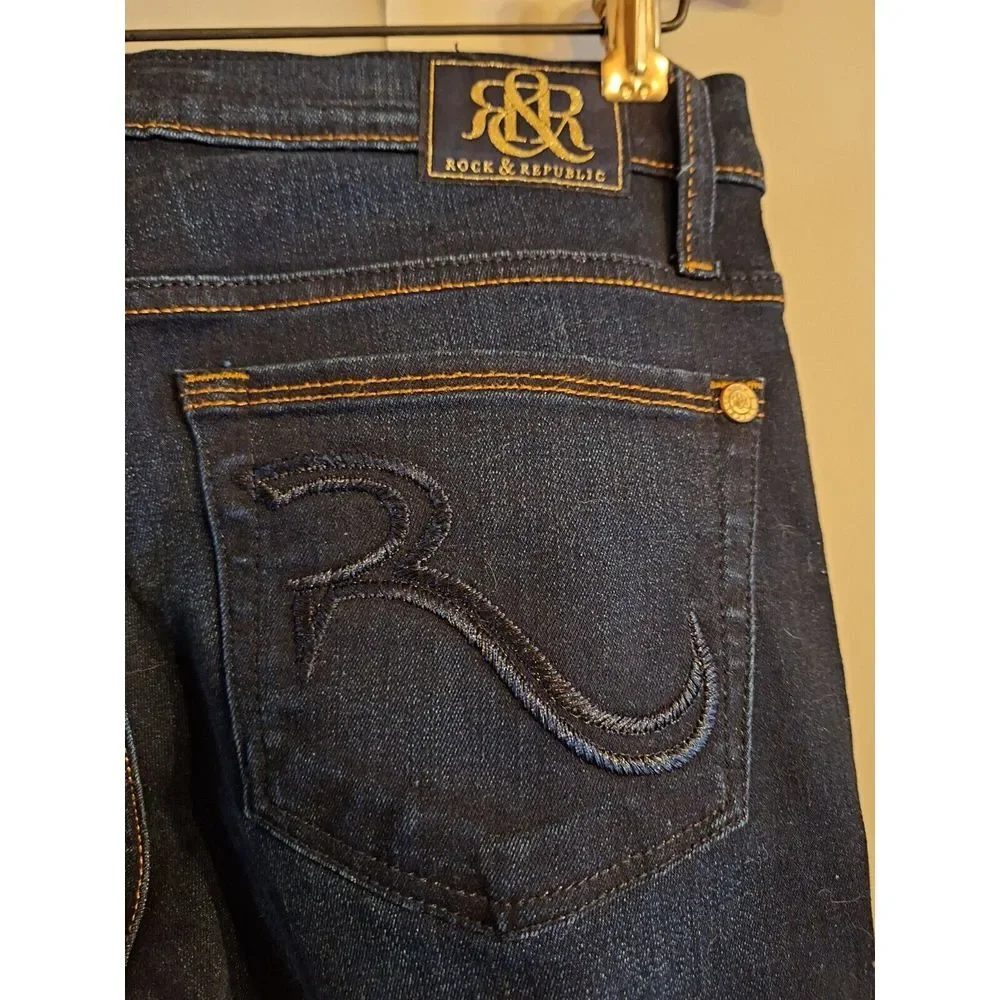 Rock & Republic Women's Jeans, Denim Rx Kasandra Bootcut 6M, R012338, Navy Blue - Picture 9 of 11